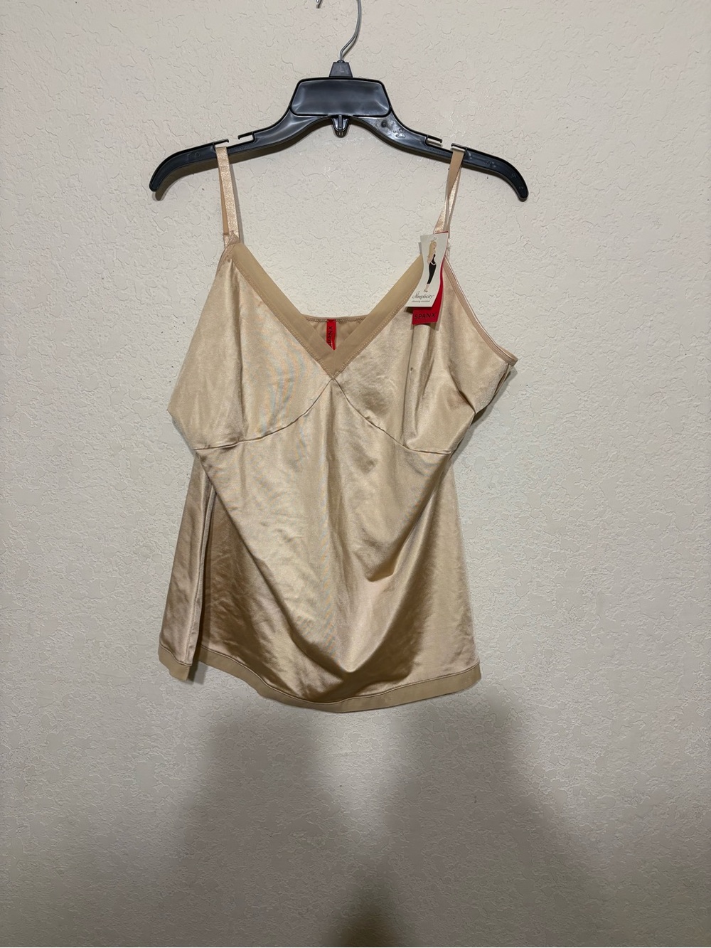 SPANX Satin V-Neck Camisole in Light Beige